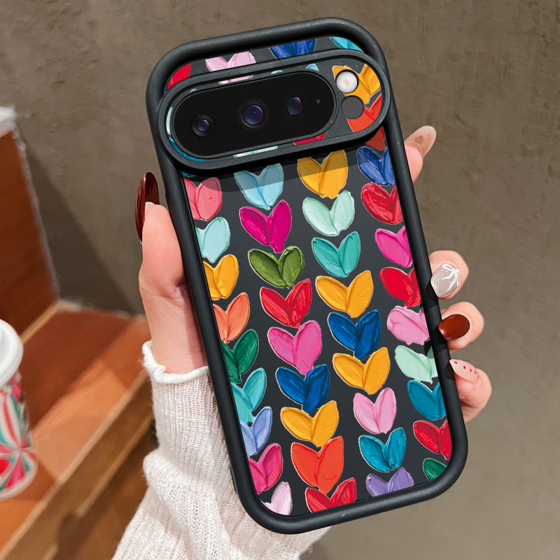 Google Pixel 9 - Colorful Love Heart Soft Case For
