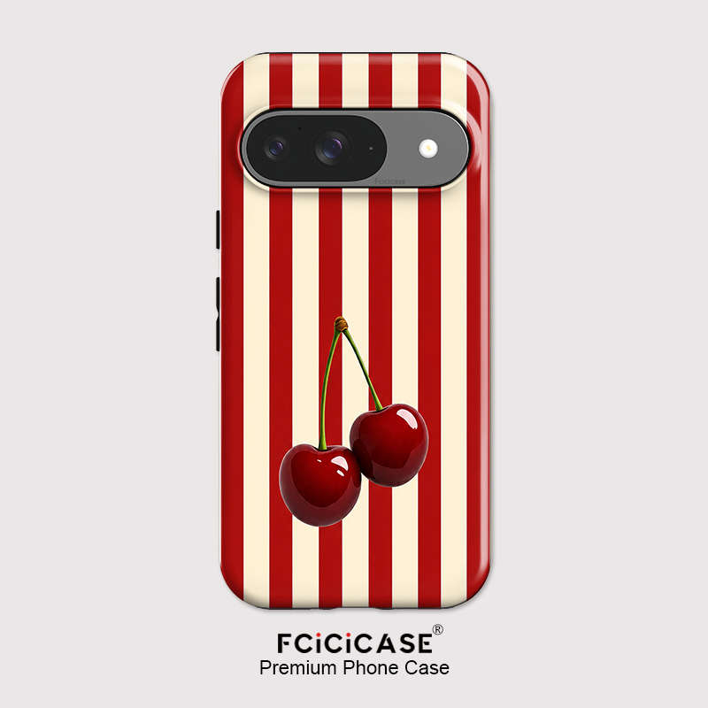 Fcicicase Cherry Stripe Patter - Google Pixel 9 recension och pris