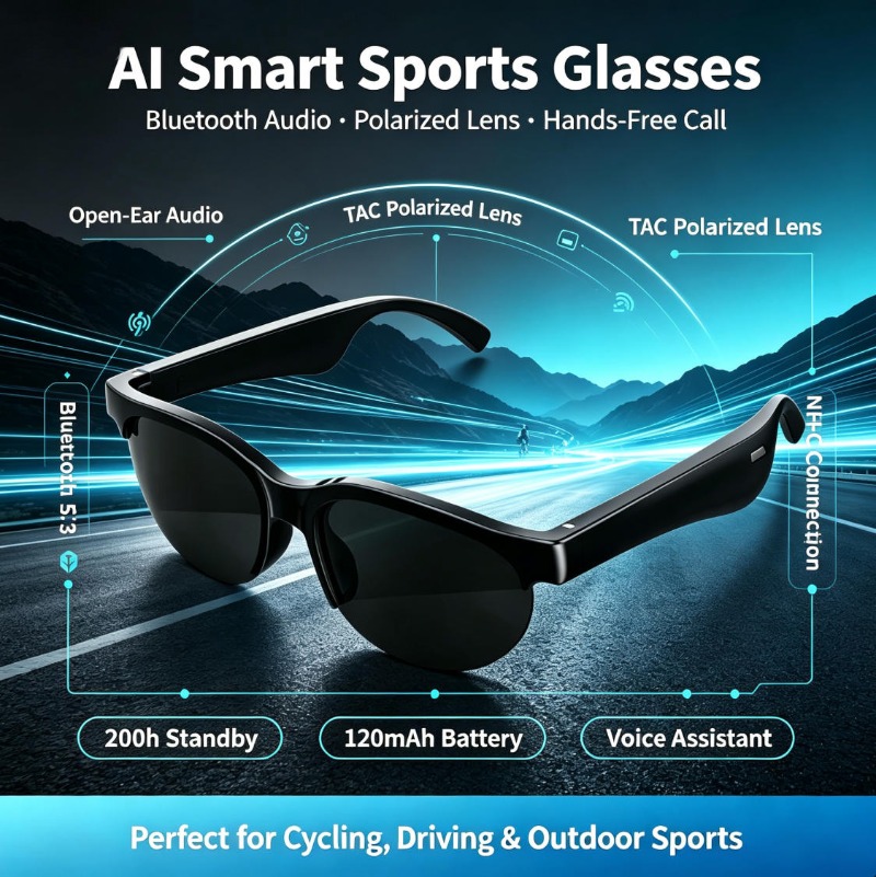 Smart Sports Glasses Open Ear  - Smart Glasses Lens recension och pris